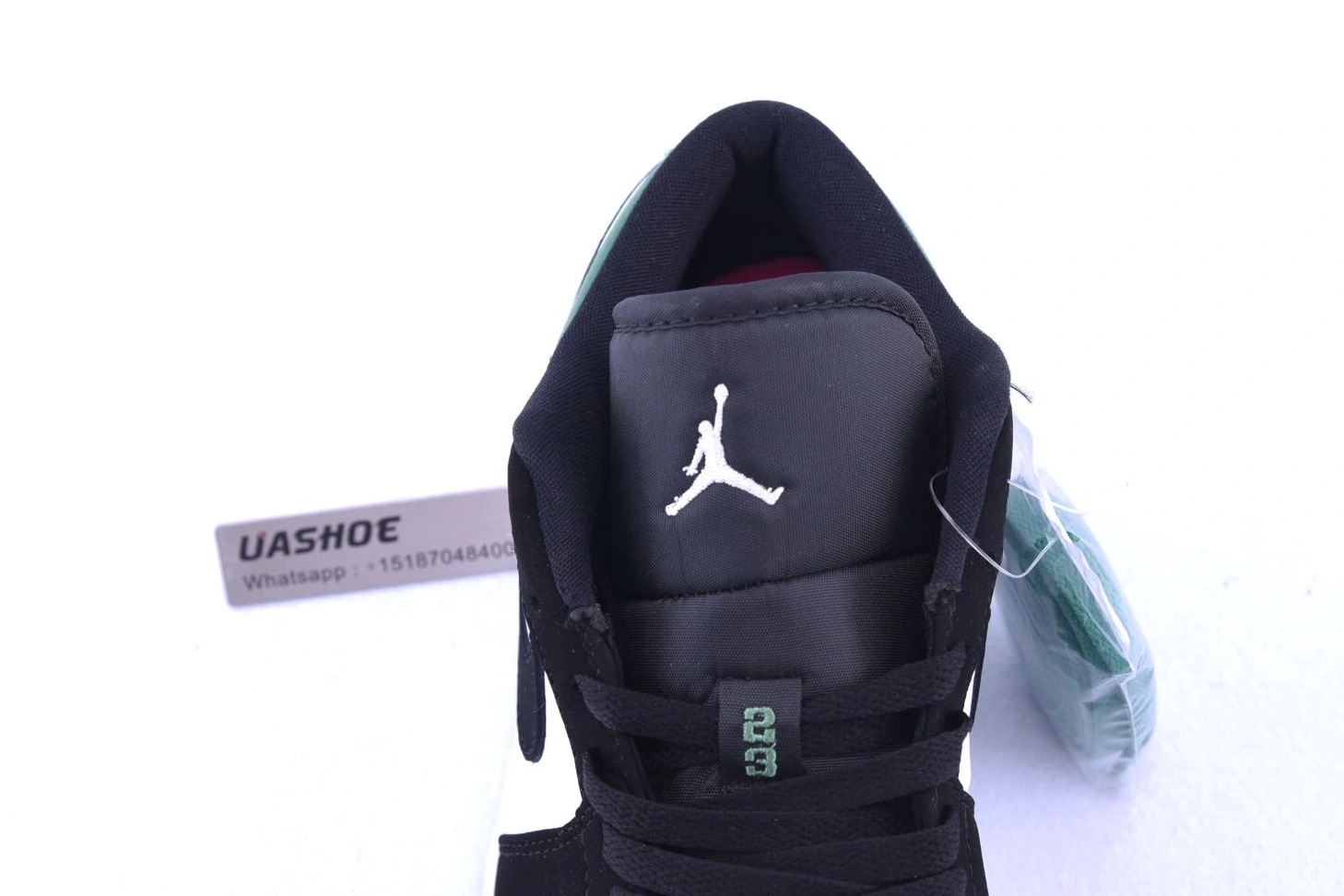 553558-113 Mystic Jordan 1 White Low  Black Green 1208